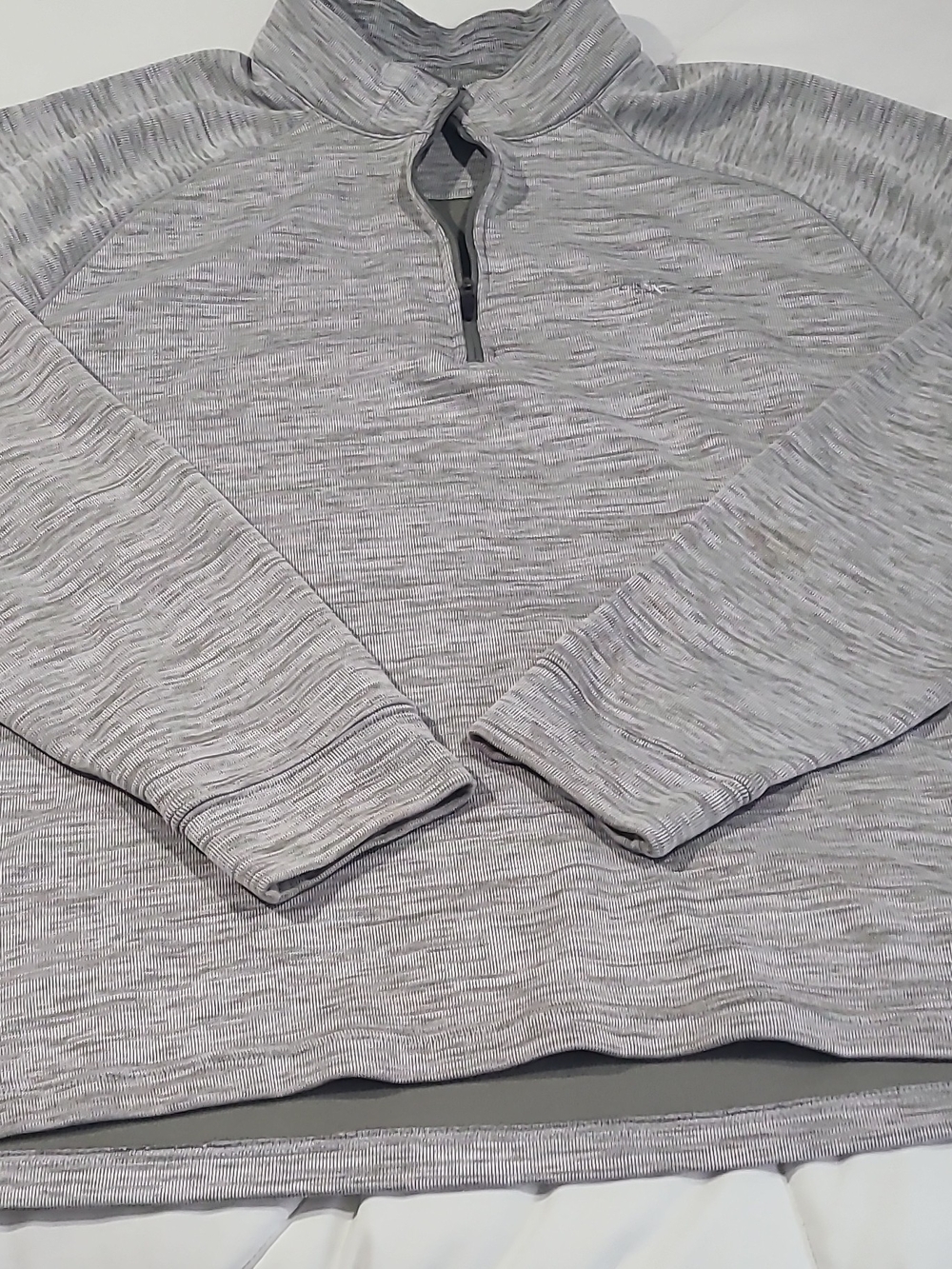 Greg Norman Collection Light Gray Heather Quarter-Zip Pullover Sz XL/T